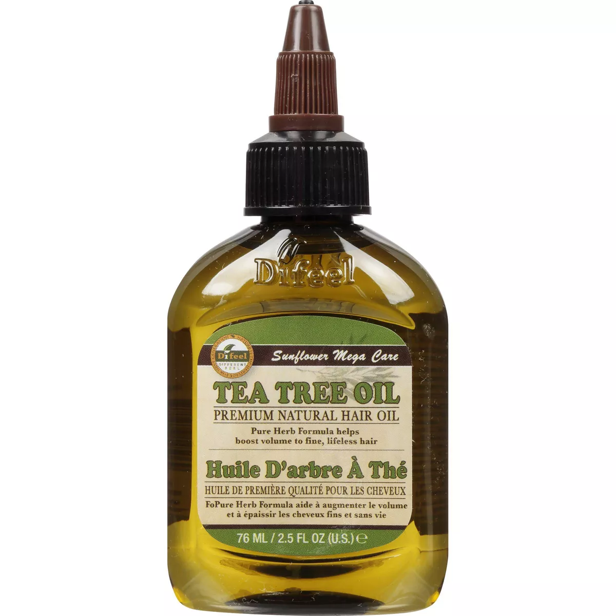 Difeel Sunflower Mega Care Tea Tree Oil Premium Natural Hair Oil, 2.5 Oz